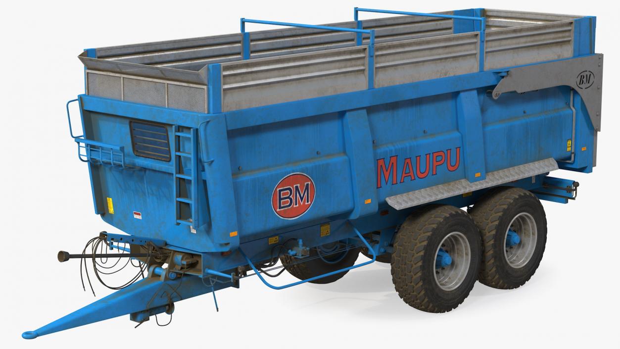 Maupu 18t Dirty Body Tipper Trailer Rigged 3D