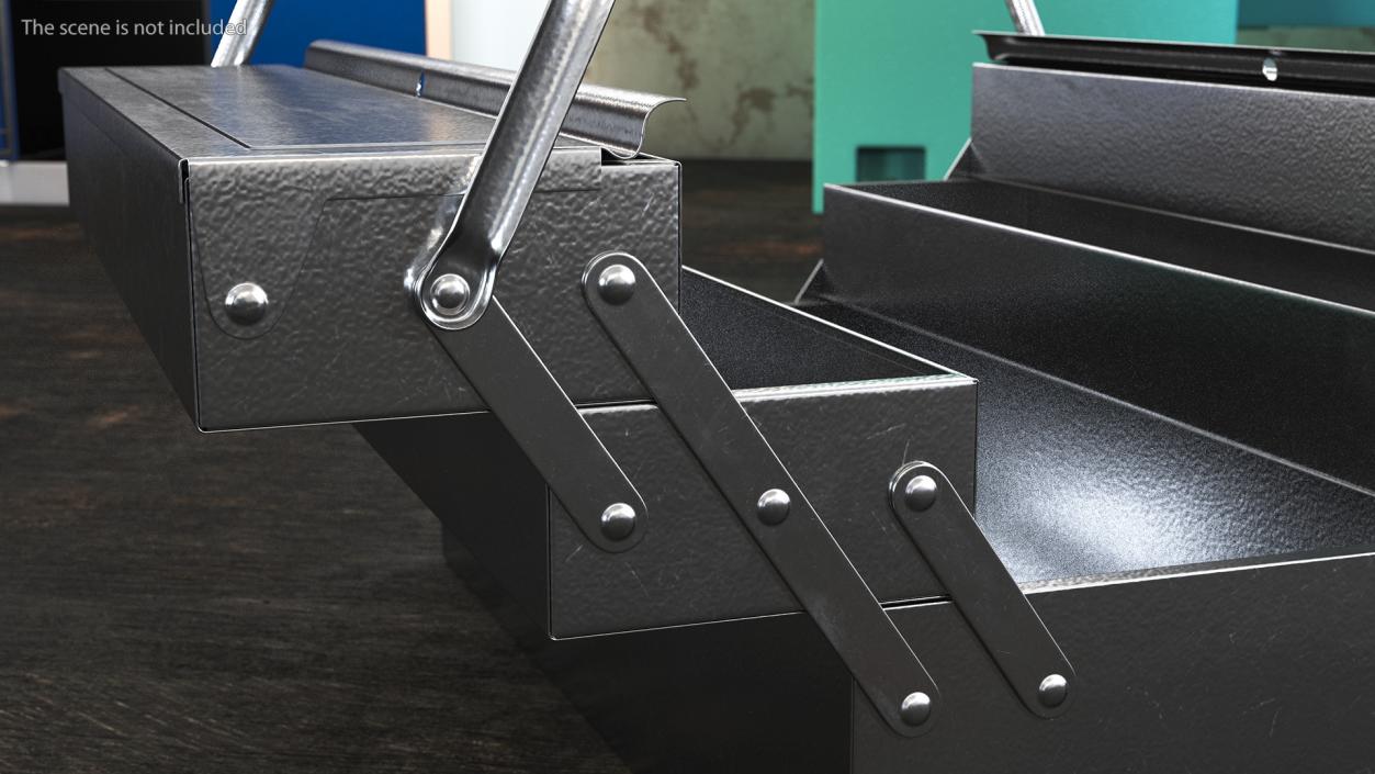 Heavy Duty Metal Cantilever Toolbox Rigged 3D