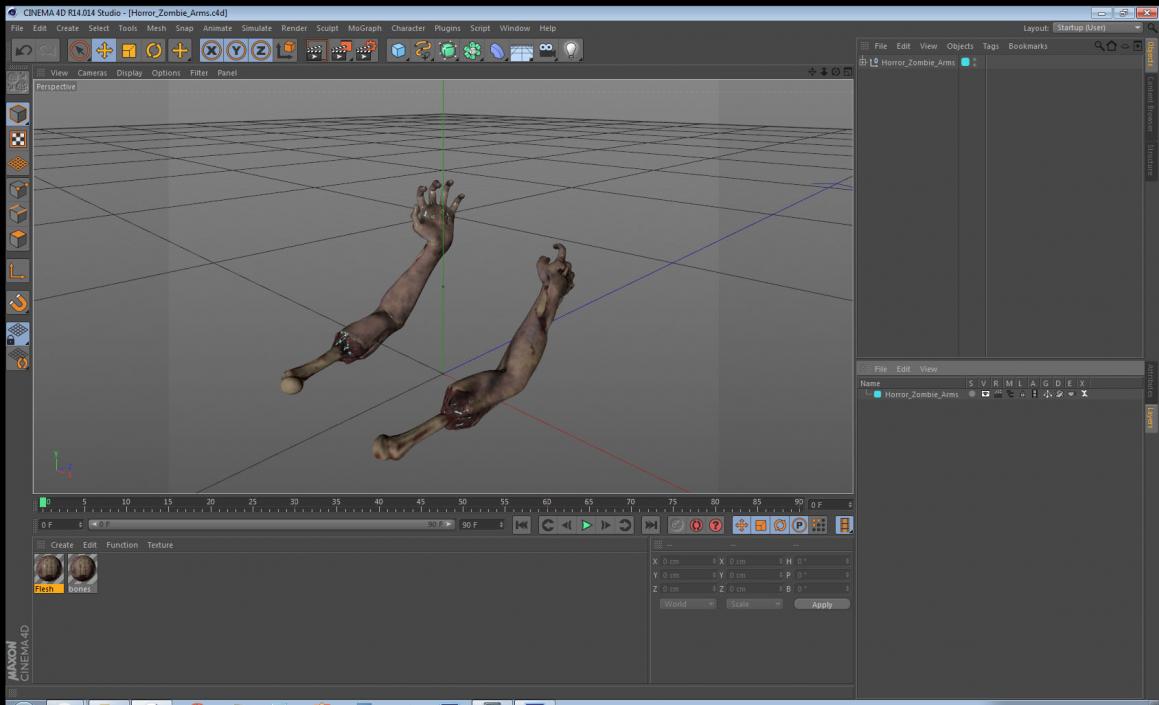 3D Horror Zombie Arms model