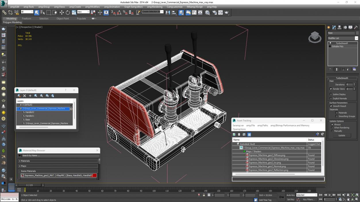 3D 2-Group Lever Commercial Espresso Machine