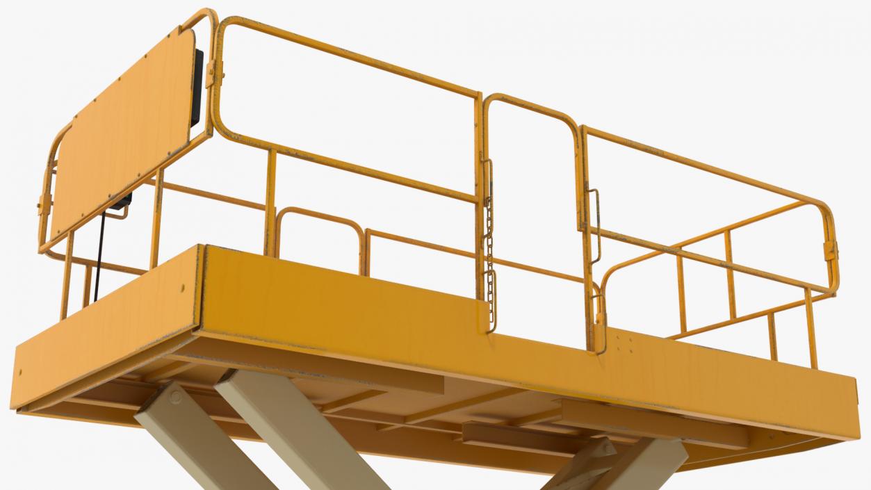 3D model Industrial Heavy Duty Scissor Lift Rigged for Cinema 4D