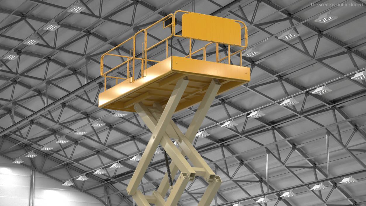 3D model Industrial Heavy Duty Scissor Lift Rigged for Cinema 4D