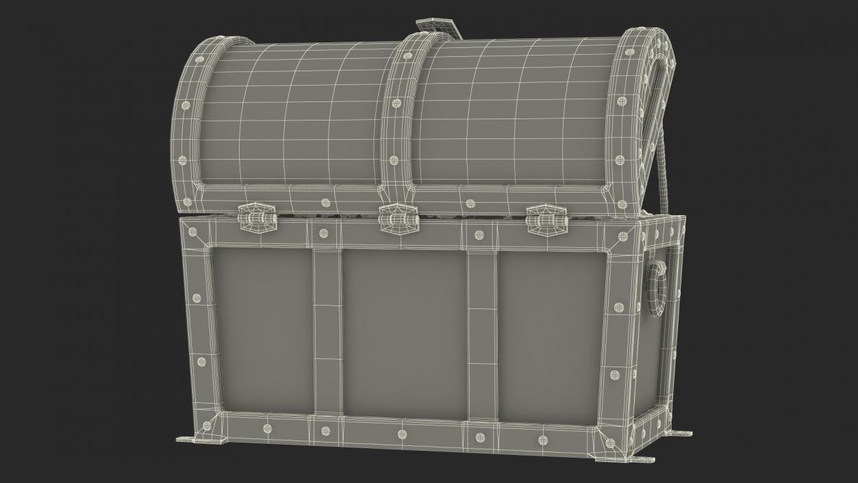 3D Old Treasure Chest Open model