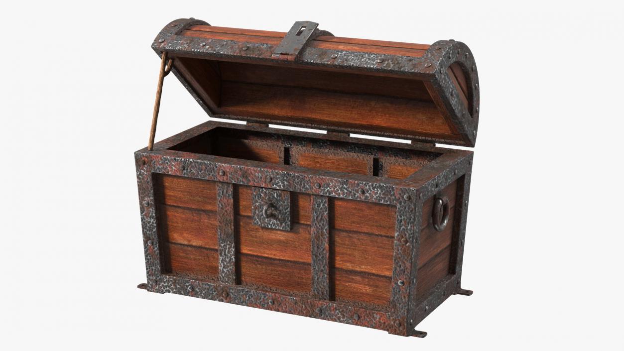 3D Old Treasure Chest Open model