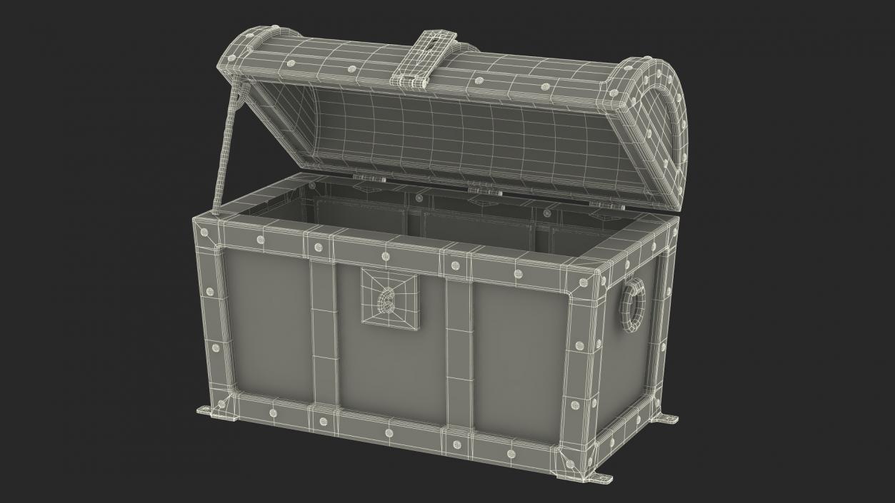 3D Old Treasure Chest Open model