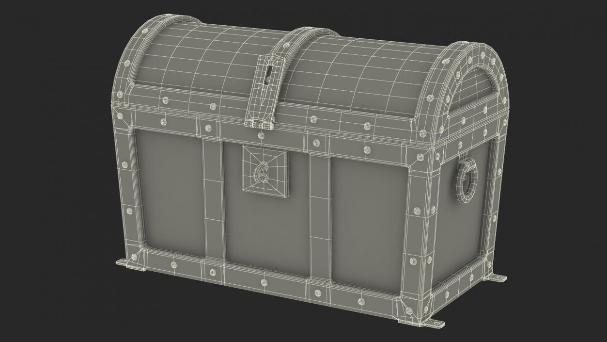 3D Old Treasure Chest Open model