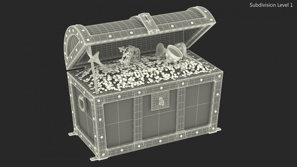 3D Old Treasure Chest Open model