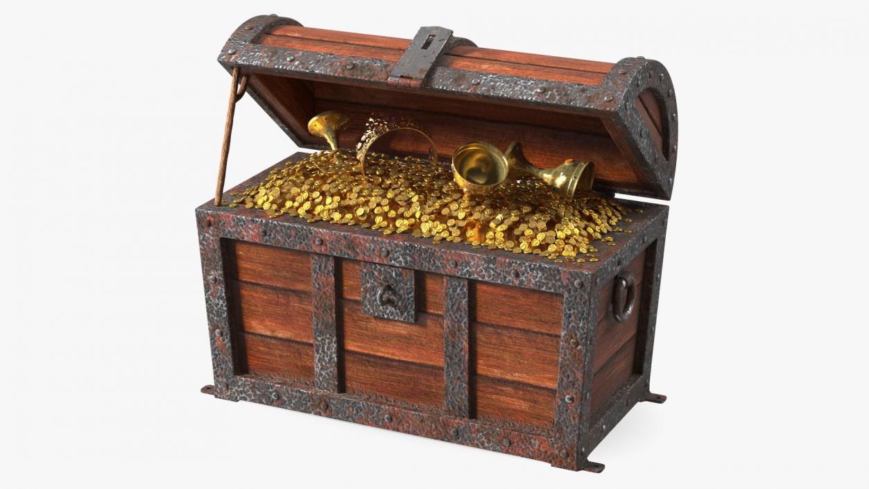 3D Old Treasure Chest Open model