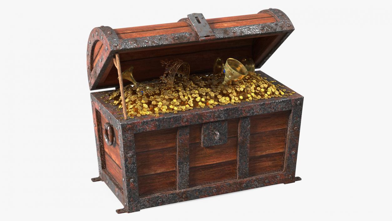 3D Old Treasure Chest Open model