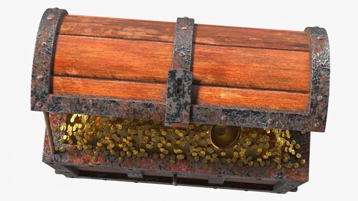 3D Old Treasure Chest Open model