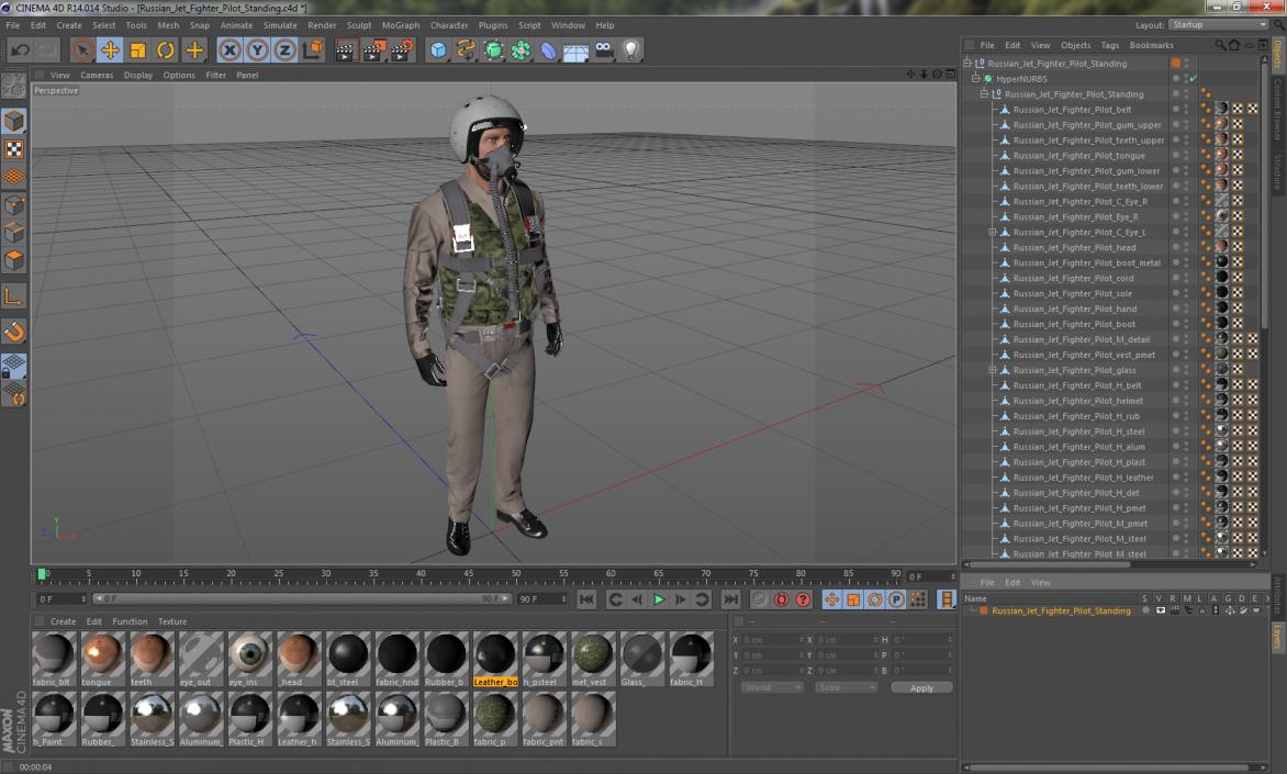 Russian Jet Fighter Pilot Standing 3D model