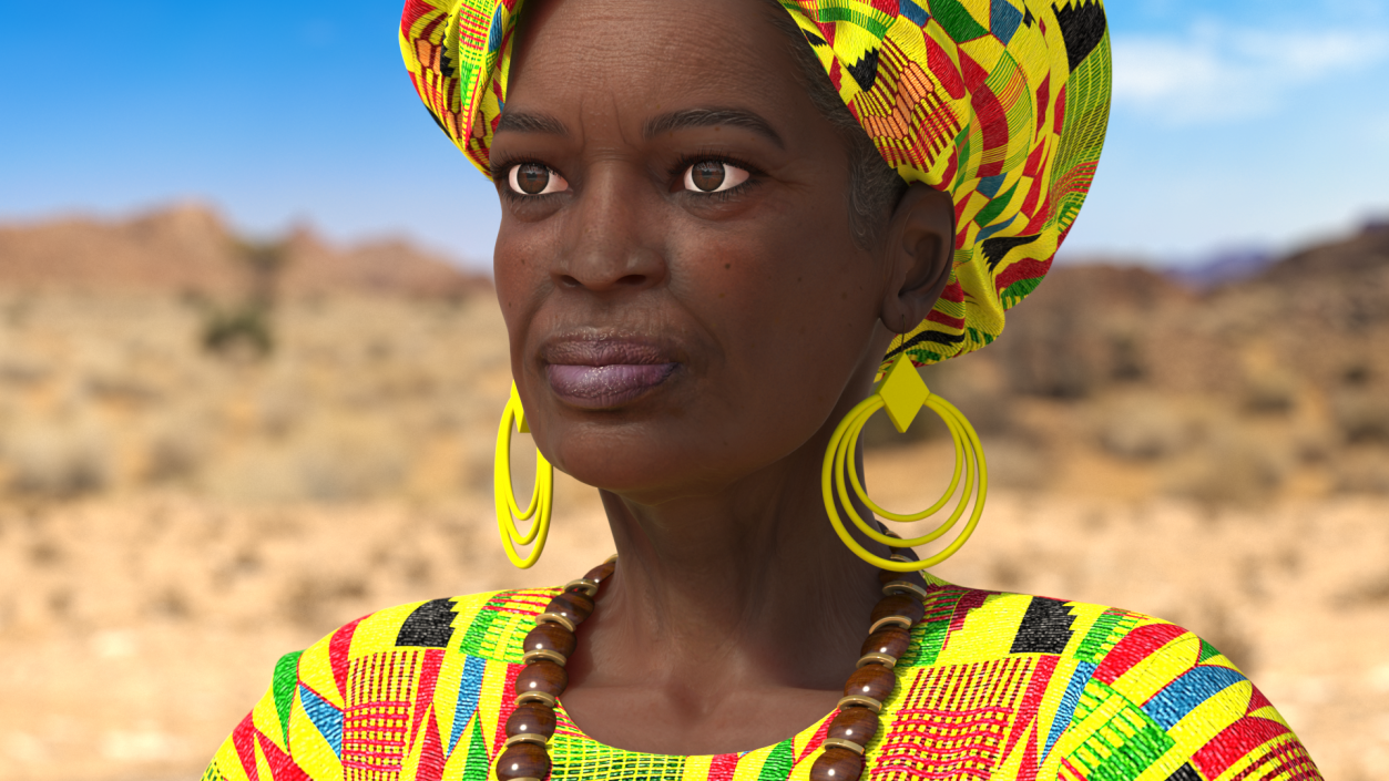 African Woman Wearing Traditional Clothes Neutral Pose 3D model