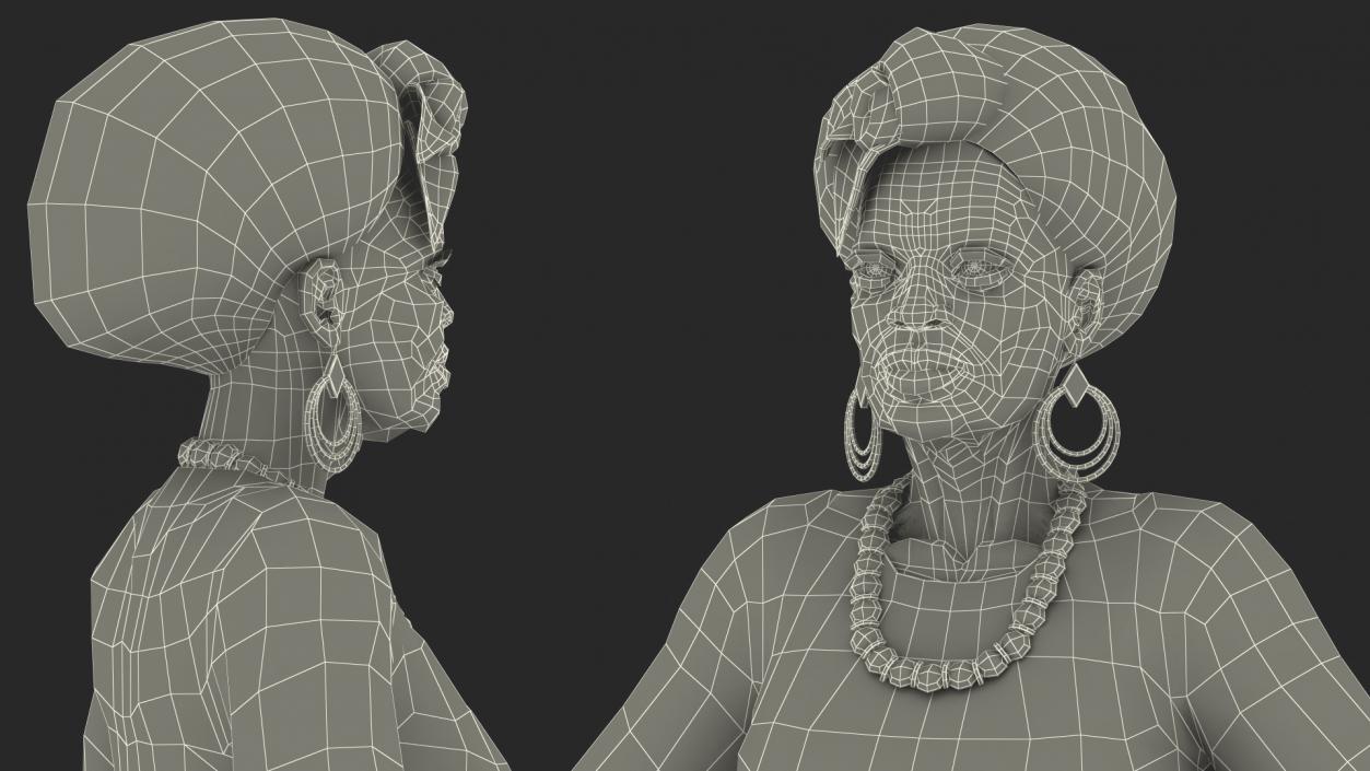 African Woman Wearing Traditional Clothes Neutral Pose 3D model