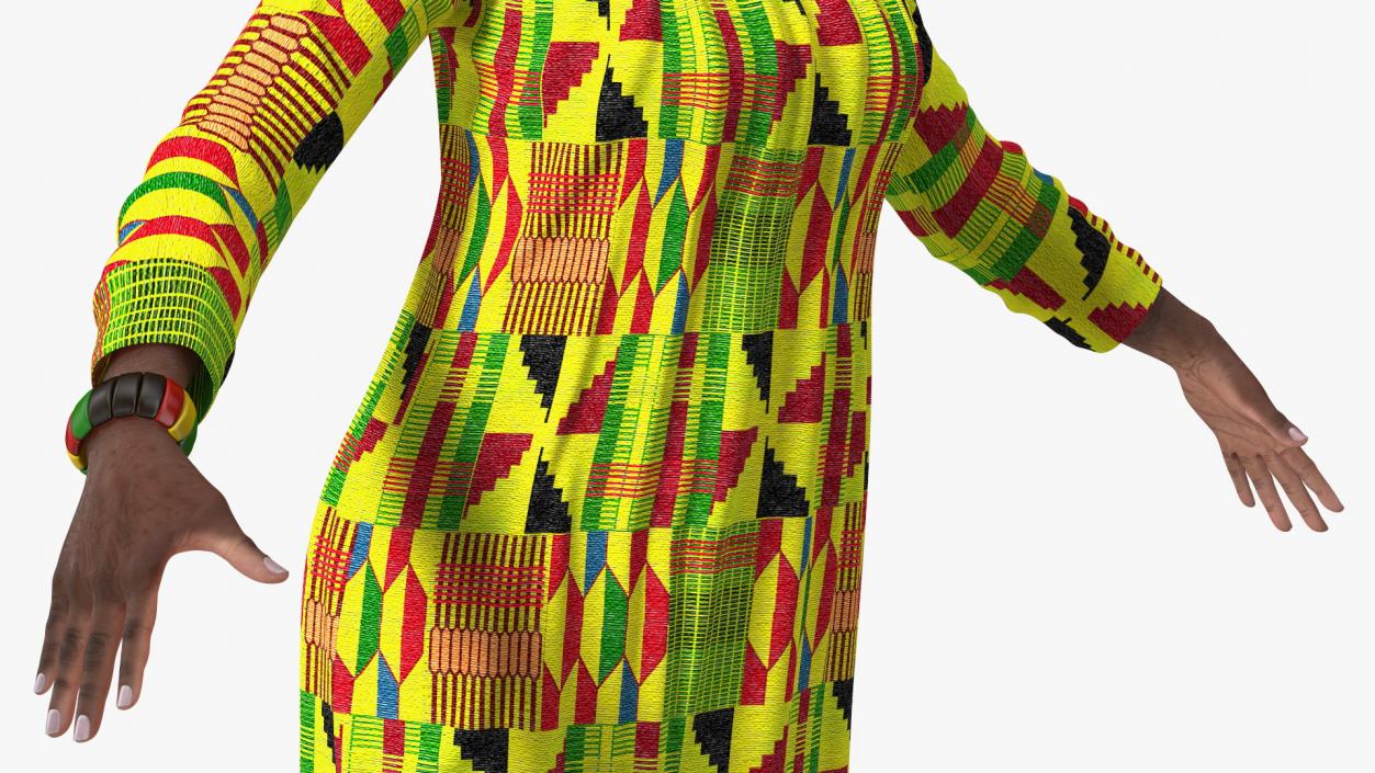 African Woman Wearing Traditional Clothes Neutral Pose 3D model