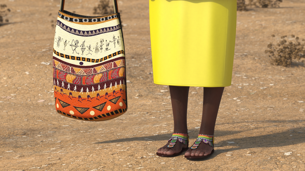 African Woman Wearing Traditional Clothes Neutral Pose 3D model