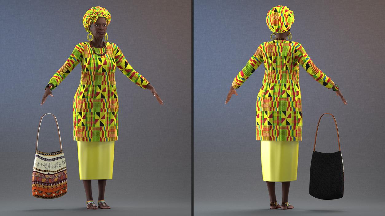 African Woman Wearing Traditional Clothes Neutral Pose 3D model