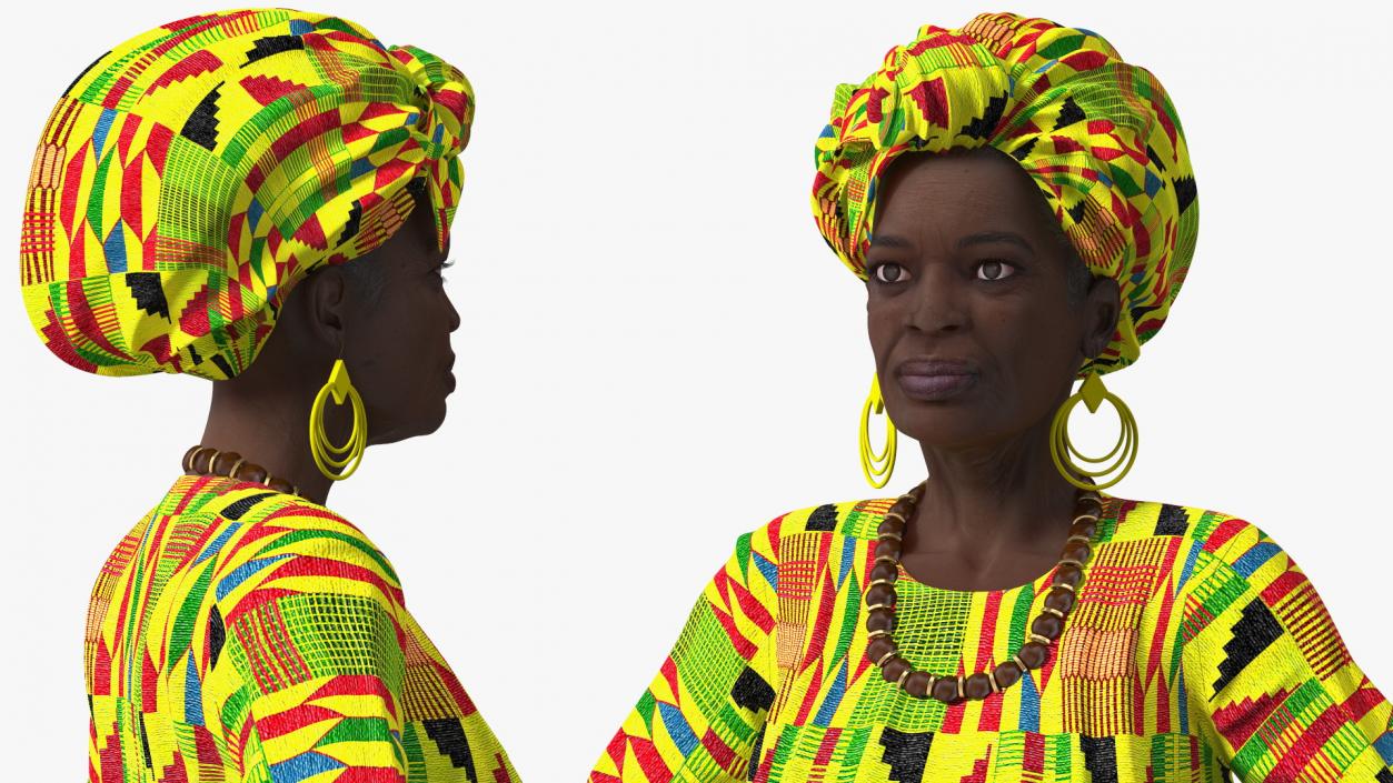 African Woman Wearing Traditional Clothes Neutral Pose 3D model