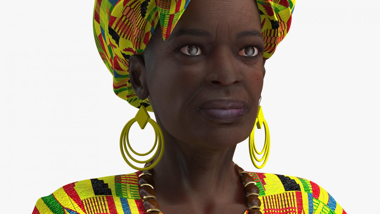 African Woman Wearing Traditional Clothes Neutral Pose 3D model