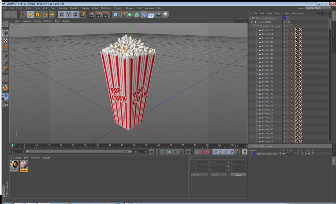 3D Popcorn Cup Long