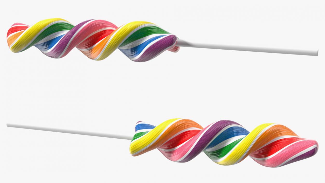 Rainbow Twist Lollipop 3D