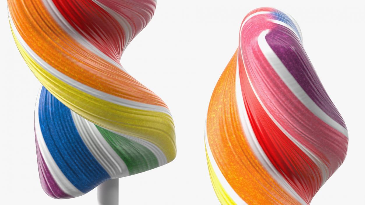 Rainbow Twist Lollipop 3D