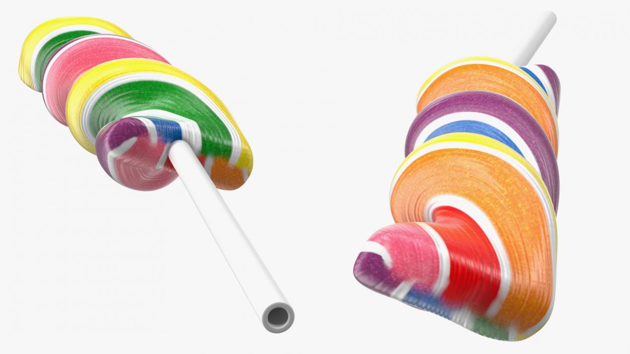 Rainbow Twist Lollipop 3D