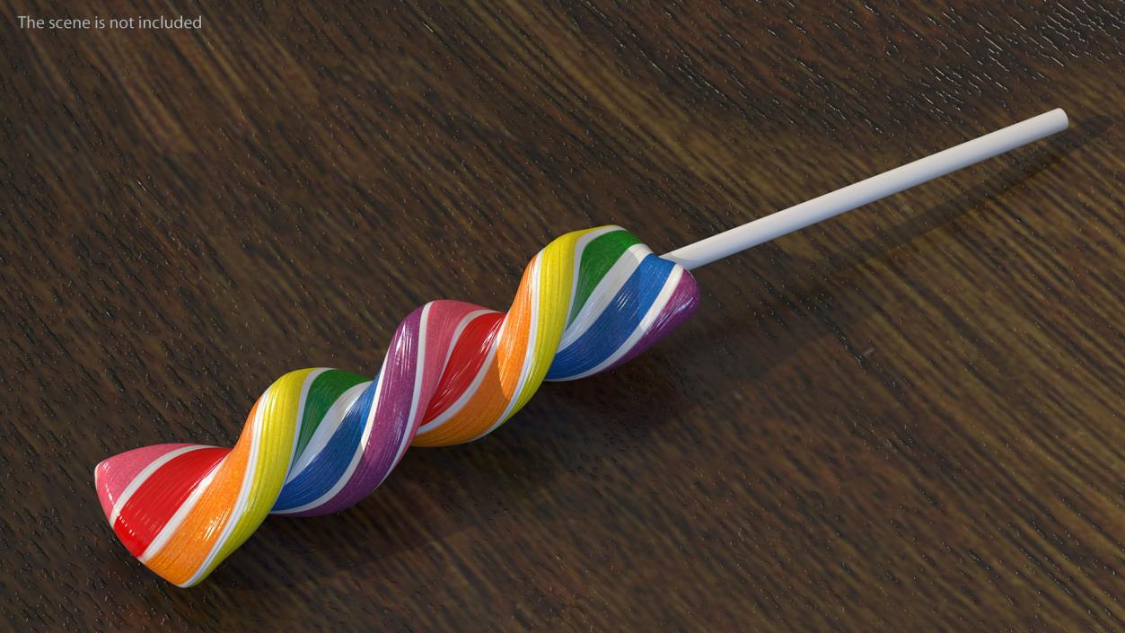 Rainbow Twist Lollipop 3D