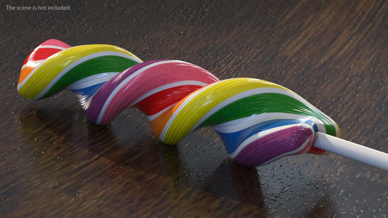 Rainbow Twist Lollipop 3D