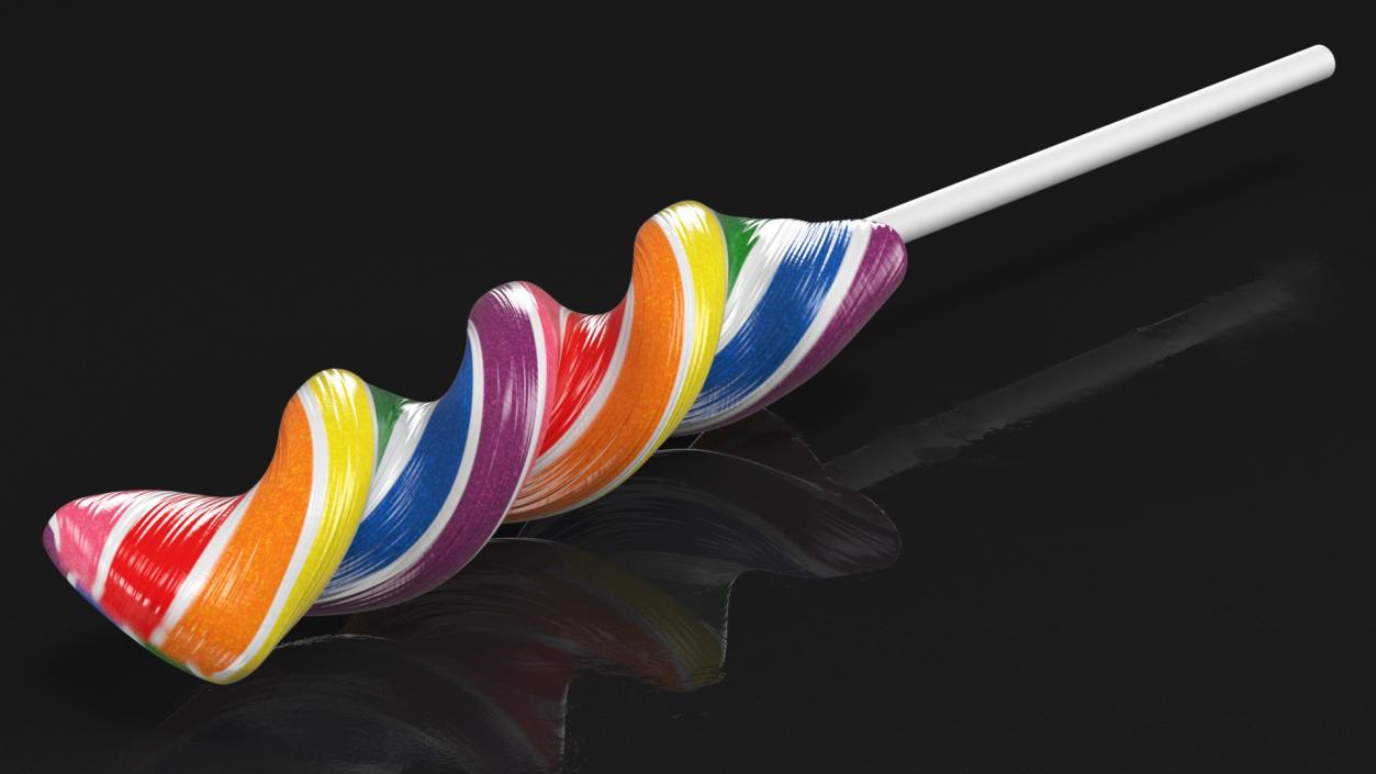 Rainbow Twist Lollipop 3D