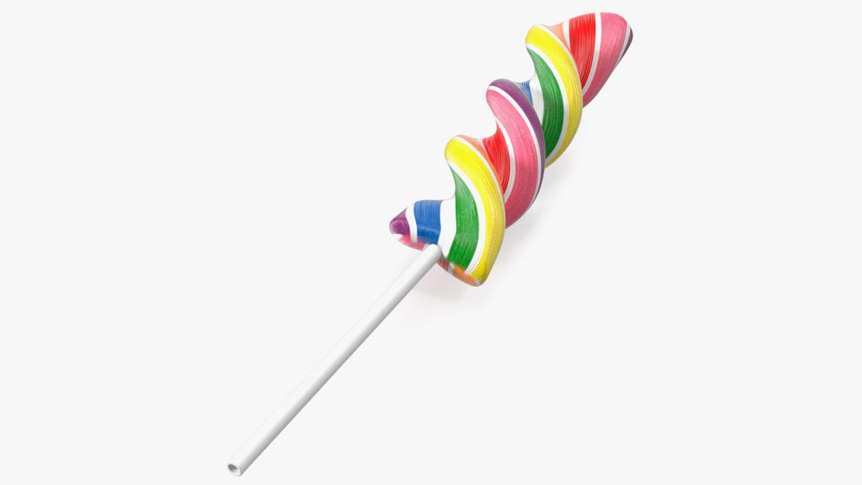 Rainbow Twist Lollipop 3D