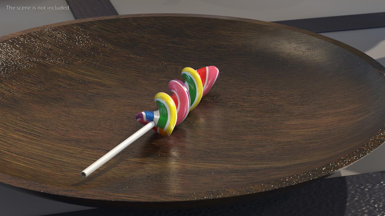 Rainbow Twist Lollipop 3D