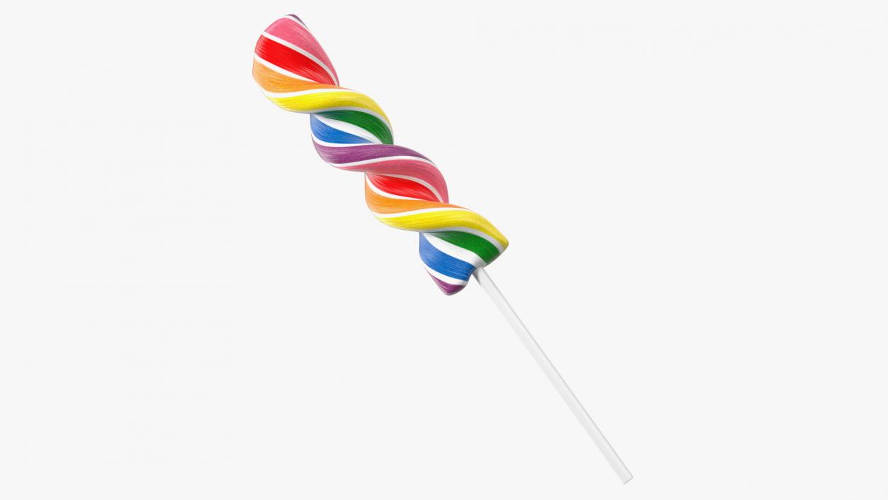 Rainbow Twist Lollipop 3D