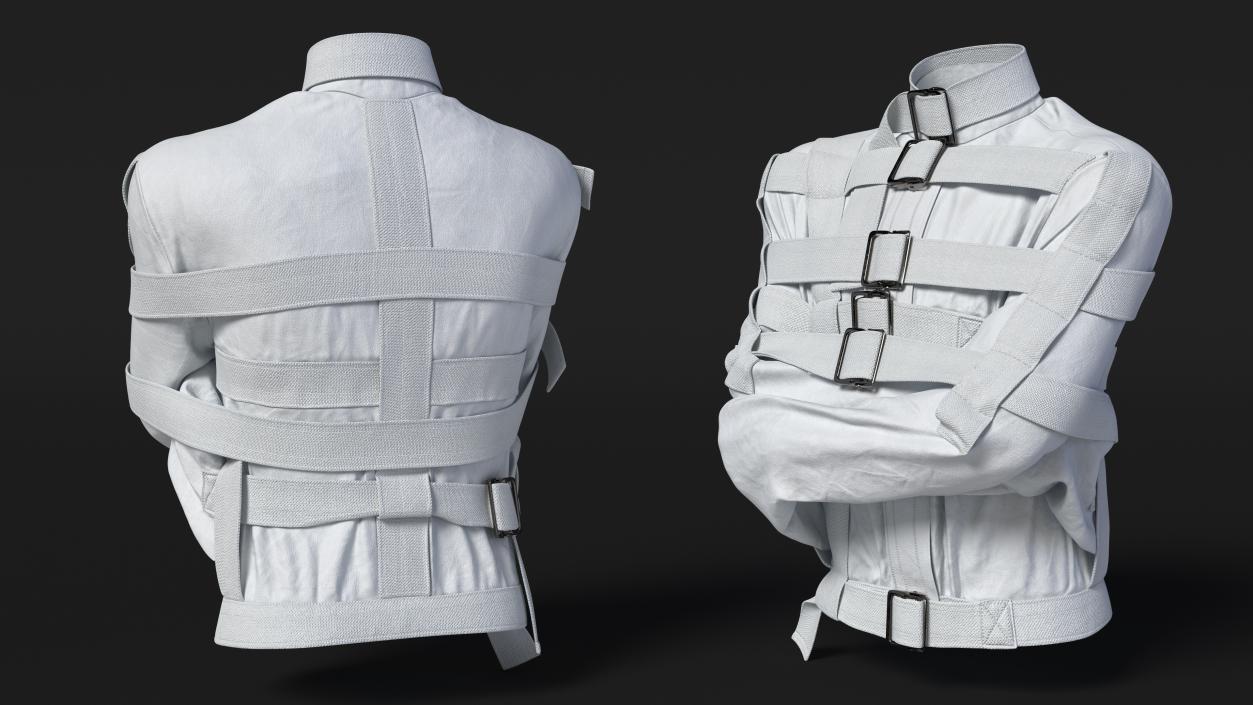 3D model Human Strait Jacket White