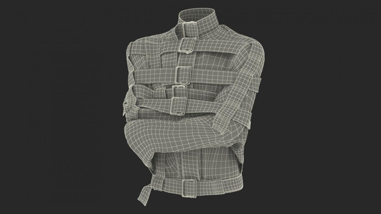 3D model Human Strait Jacket White