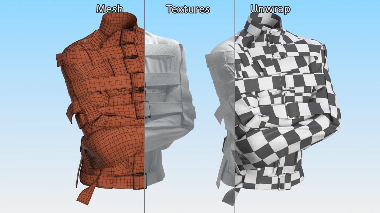 3D model Human Strait Jacket White