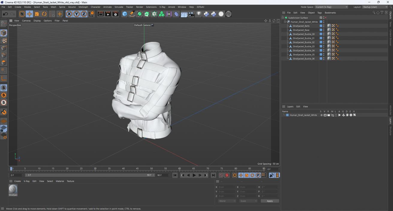 3D model Human Strait Jacket White