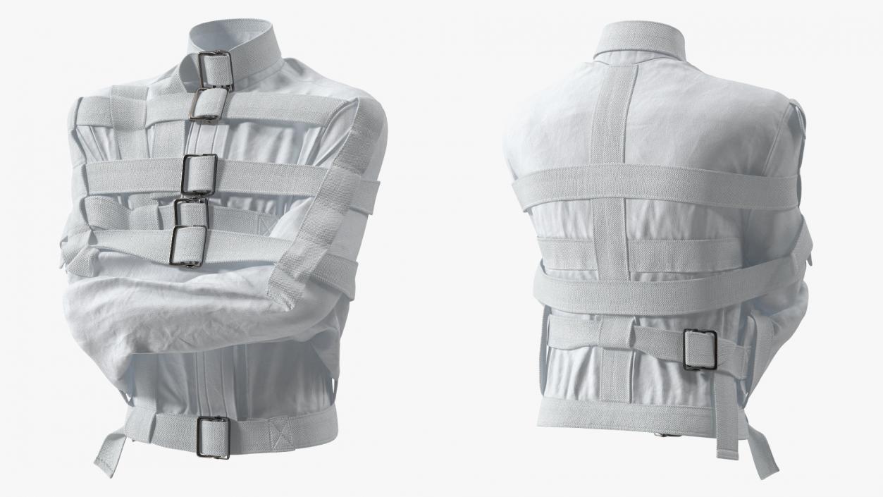 3D model Human Strait Jacket White