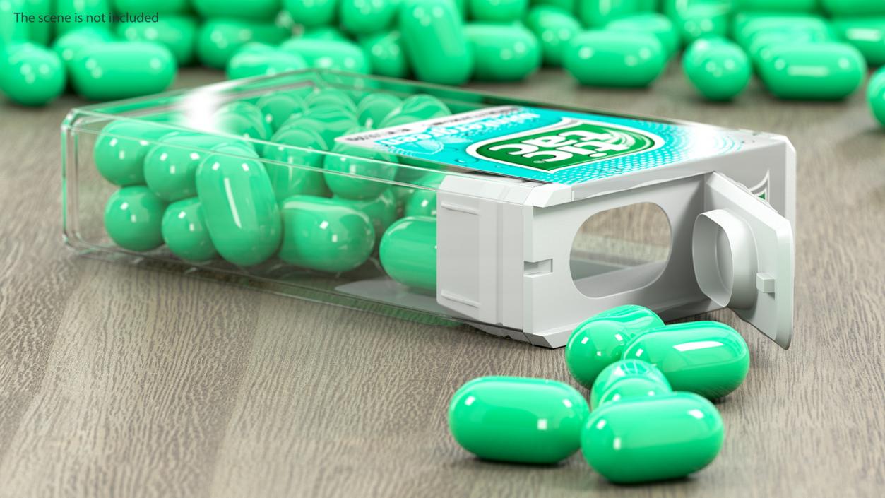 3D Spilled Tic Tac Wintergreen Candy model