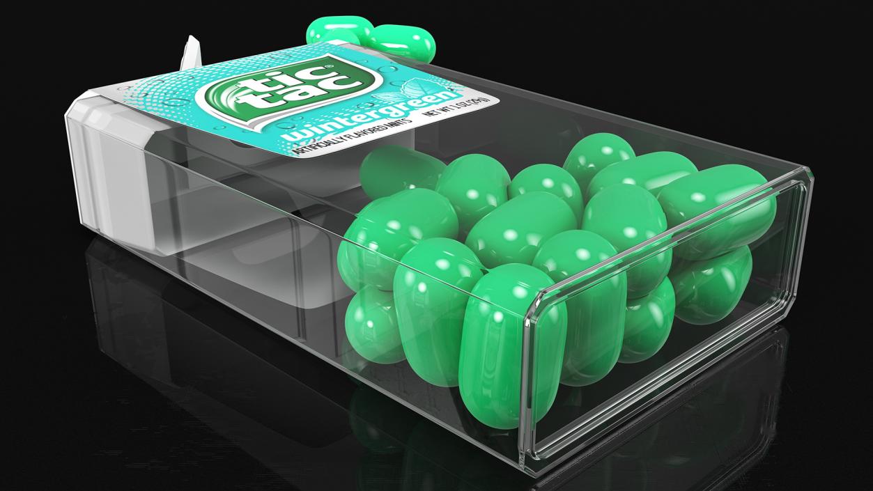 3D Spilled Tic Tac Wintergreen Candy model