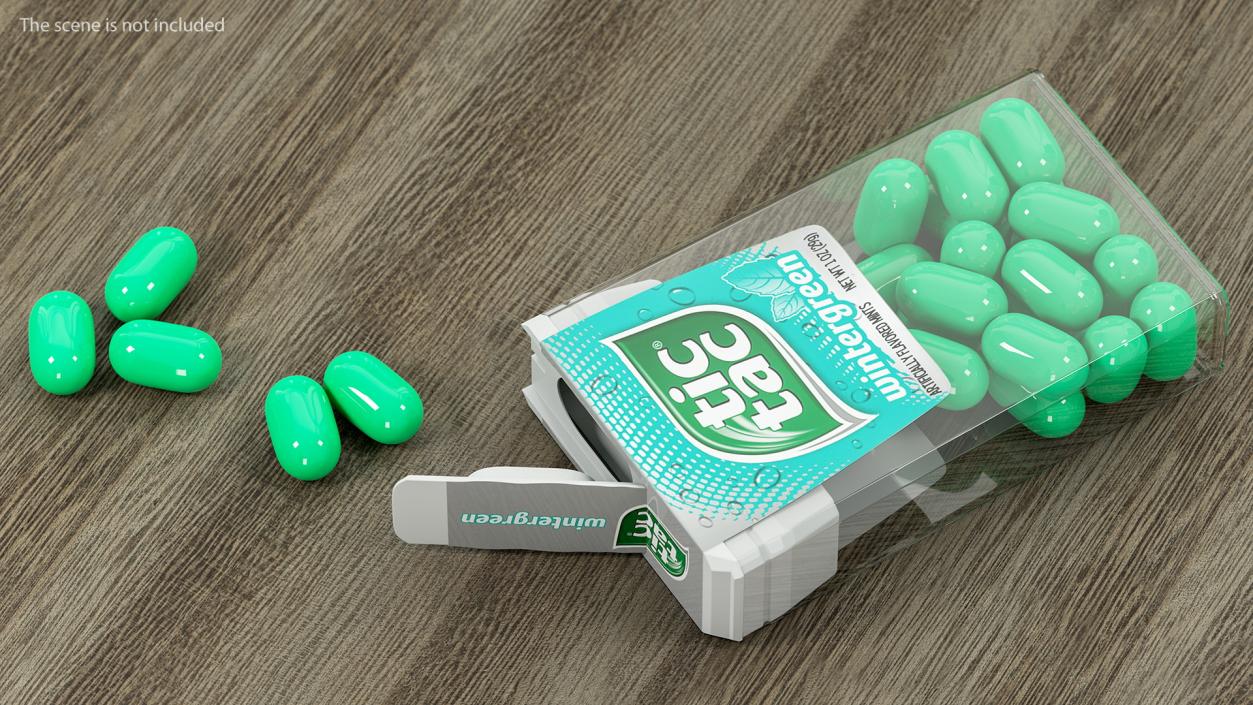 3D Spilled Tic Tac Wintergreen Candy model