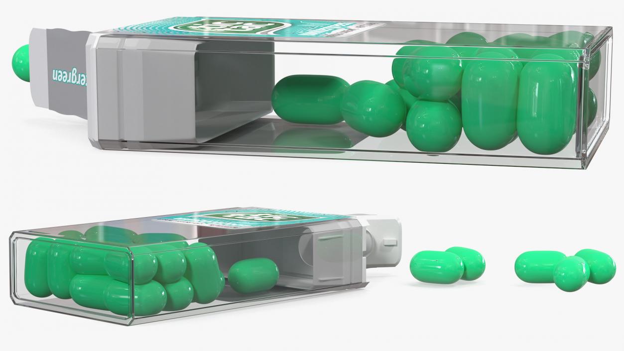 3D Spilled Tic Tac Wintergreen Candy model