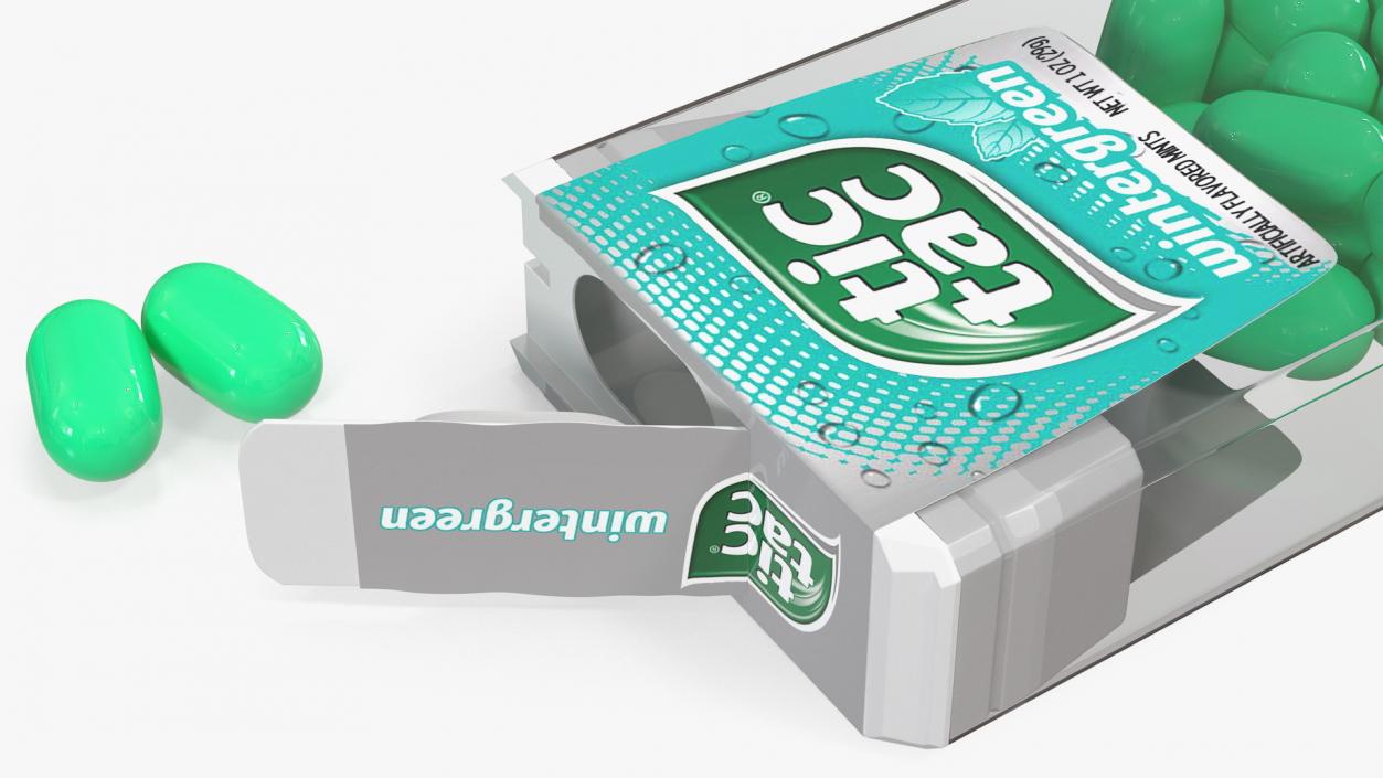 3D Spilled Tic Tac Wintergreen Candy model