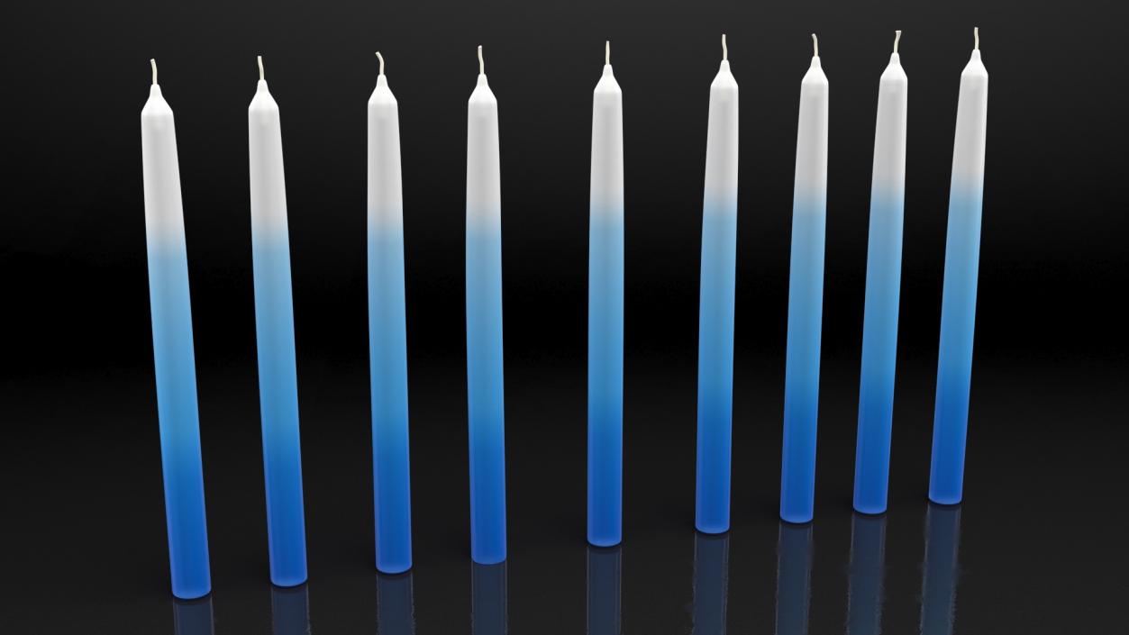 3D Hanukkah Candles