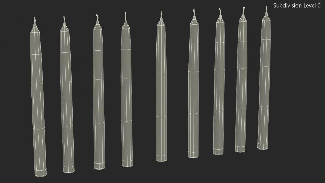 3D Hanukkah Candles