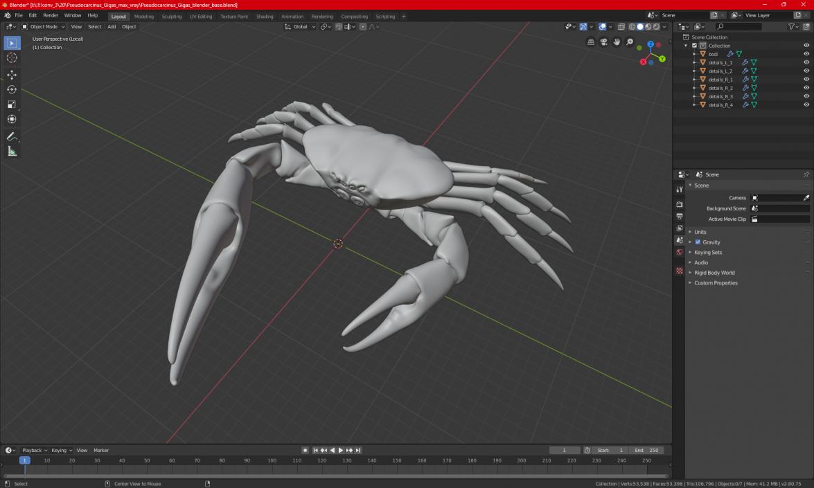 3D model Pseudocarcinus Gigas