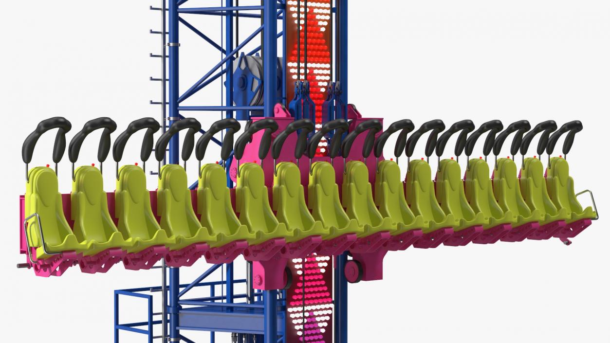 3D model Sky Drop Amusement Park Equipment Rigged