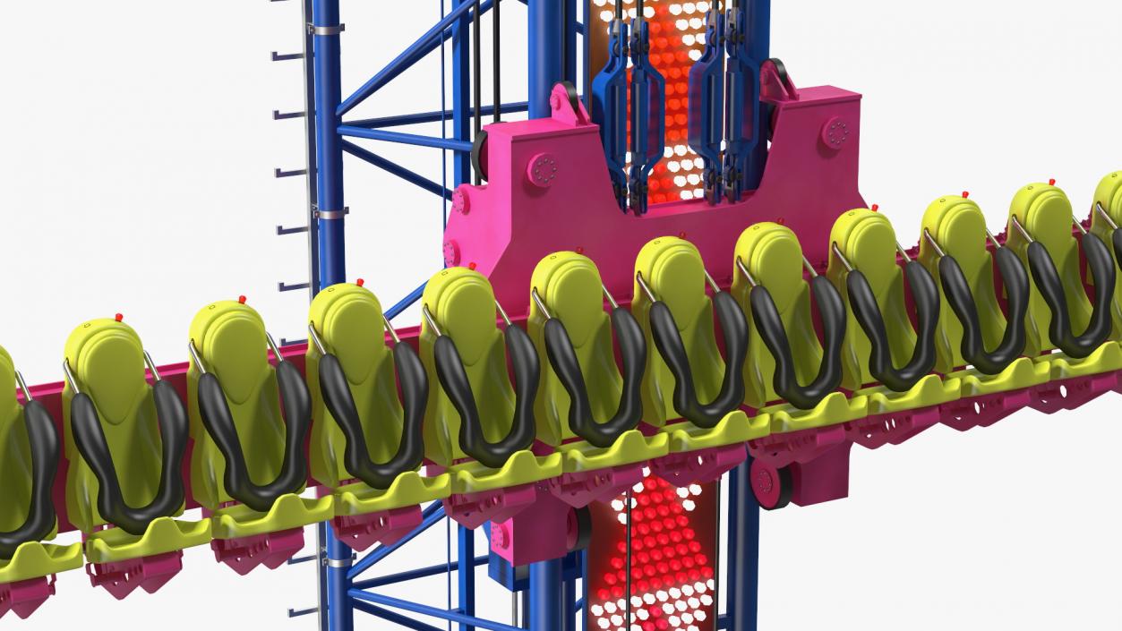 3D model Sky Drop Amusement Park Equipment Rigged