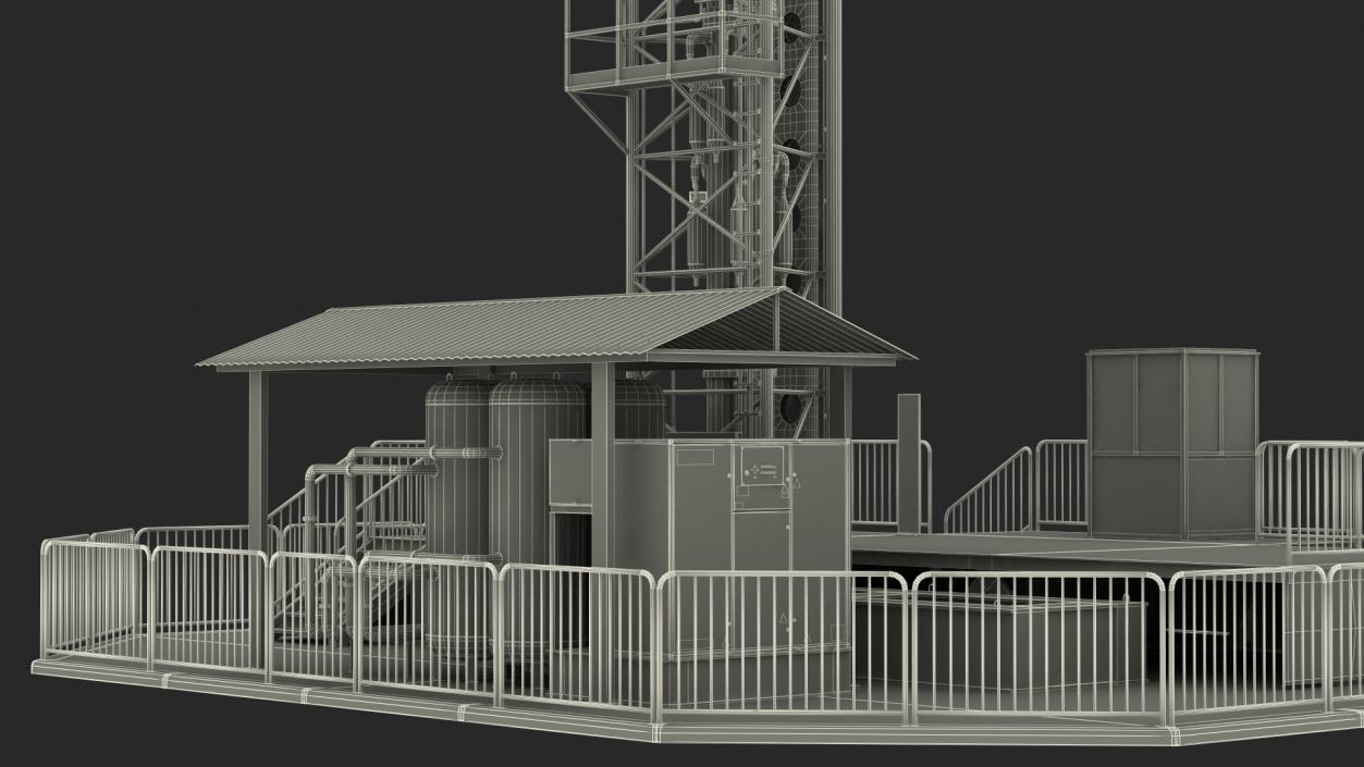 3D model Sky Drop Amusement Park Equipment Rigged