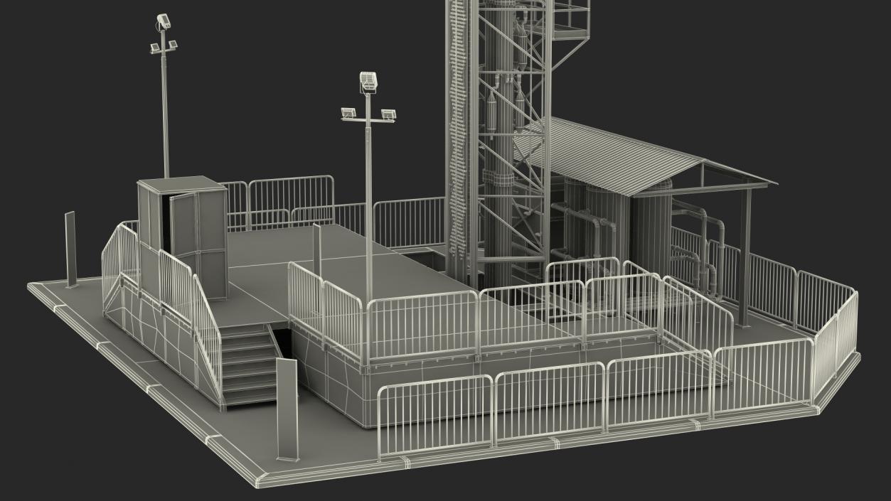 3D model Sky Drop Amusement Park Equipment Rigged