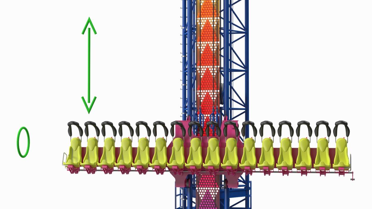 3D model Sky Drop Amusement Park Equipment Rigged